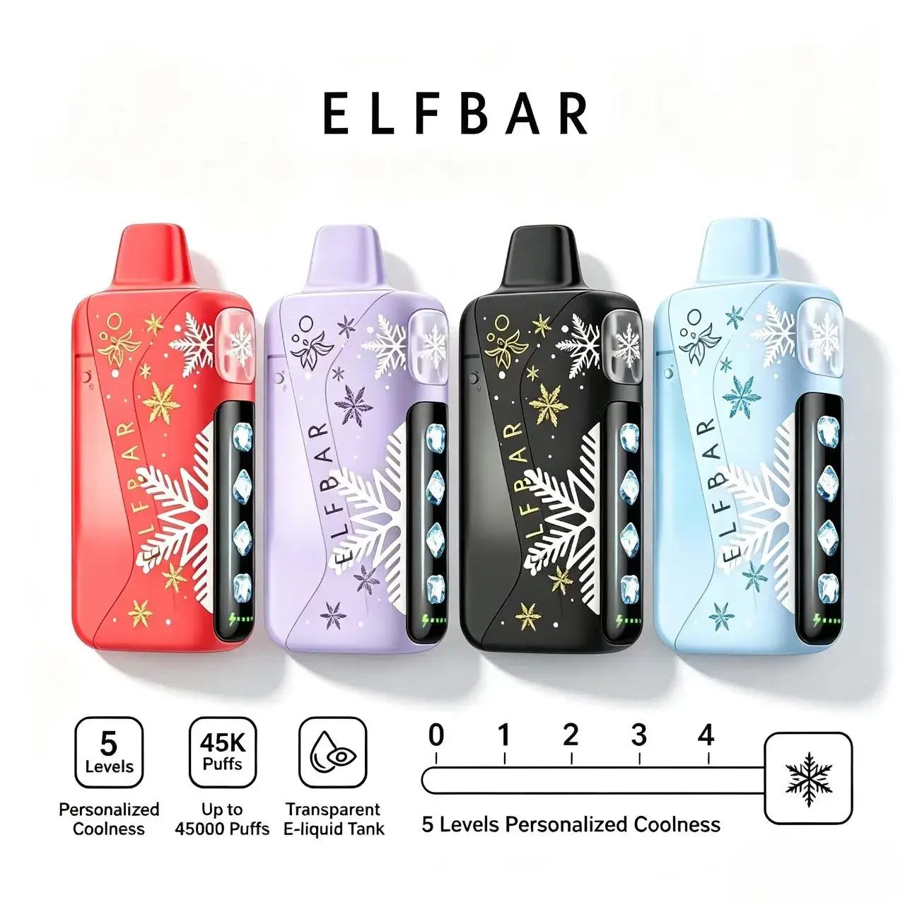 ICE KING Pro 冰神一次性【45000口】ELFBAR 爱奇迹 网状线圈 可调冰感极速提神
